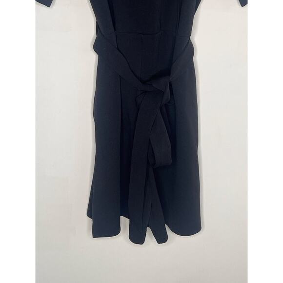 COS Short Sleeve V-Neck Belted Wrap-Effect Playsuit Black Women's Size S NWT - Picture 5 of 10